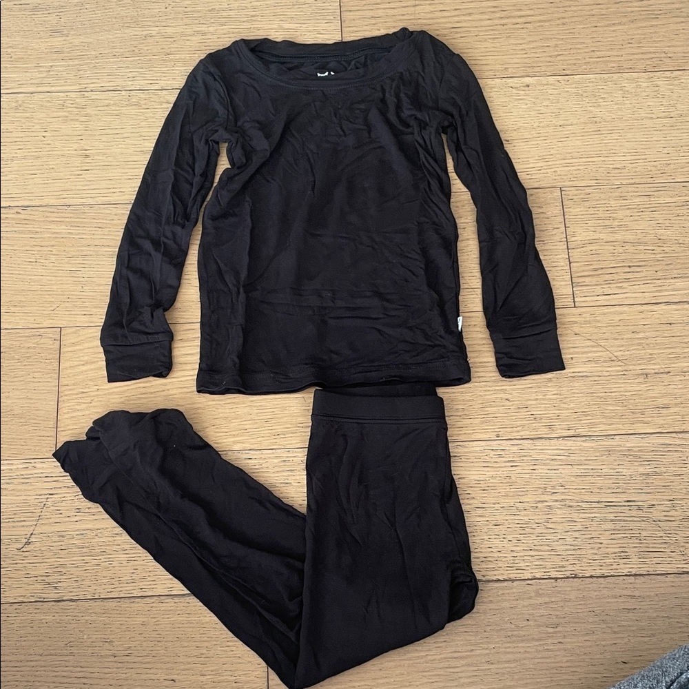 Little Sleepies Black Kids Pajama Set Sz 3T great for layering!!!
